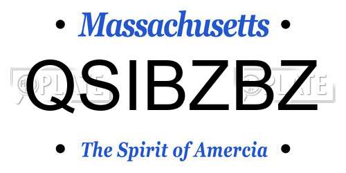 QSIBZBZ Massachusetts License Plate