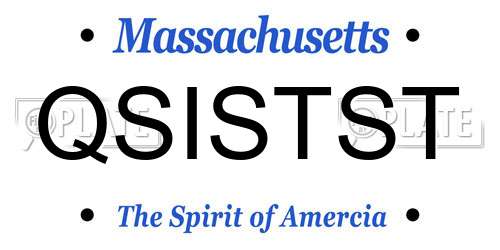 QSISTST Massachusetts License Plate