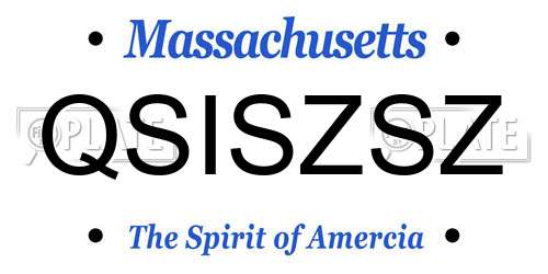 QSISZSZ Massachusetts License Plate