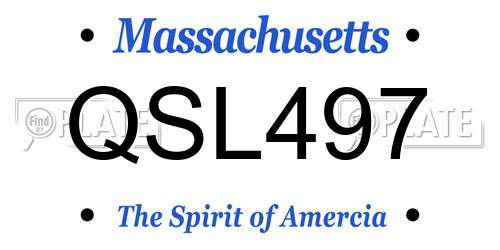 QSL497 Massachusetts License Plate