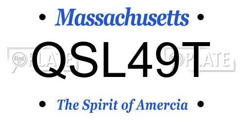QSL49T Massachusetts License Plate