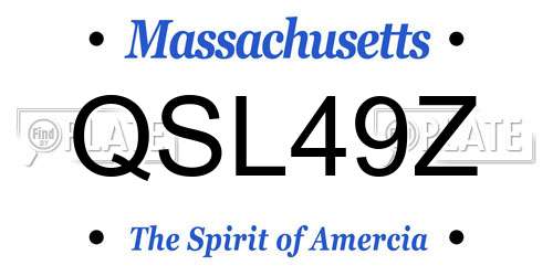 QSL49Z Massachusetts License Plate