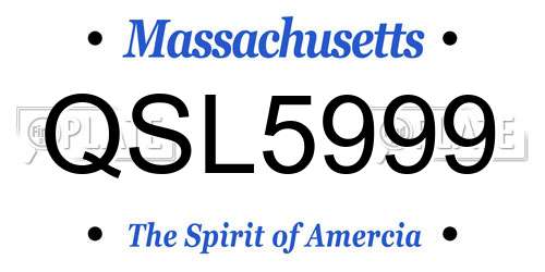 QSL5999 Massachusetts License Plate