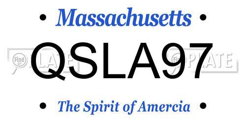 QSLA97 Massachusetts License Plate