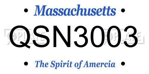 QSN3003 Massachusetts License Plate