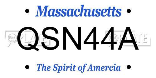 QSN44A Massachusetts License Plate