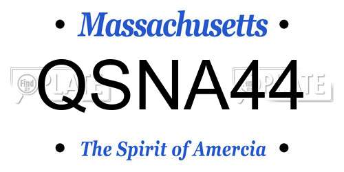 QSNA44 Massachusetts License Plate