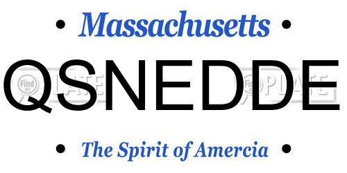 QSNEDDE Massachusetts License Plate