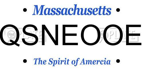 QSNEOOE Massachusetts License Plate