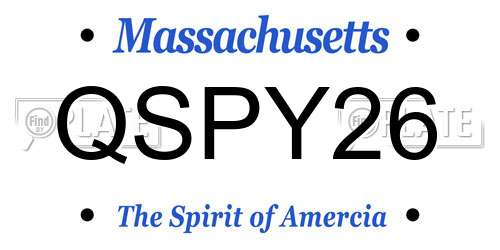 QSPY26 Massachusetts License Plate