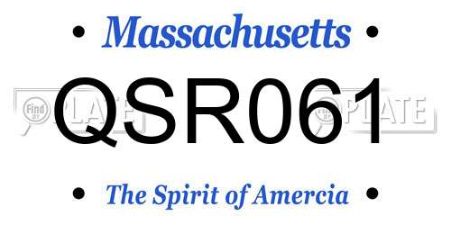 QSR061 Massachusetts License Plate