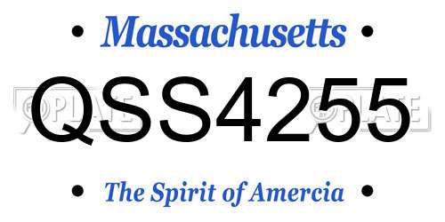 QSS4255 Massachusetts License Plate