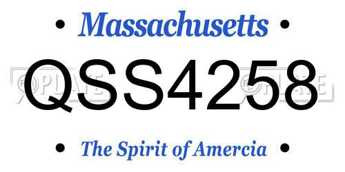QSS4258 Massachusetts License Plate
