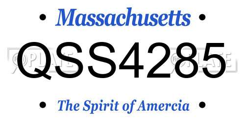 QSS4285 Massachusetts License Plate