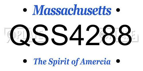 QSS4288 Massachusetts License Plate