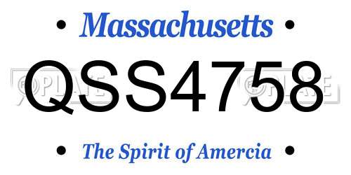 QSS4758 Massachusetts License Plate