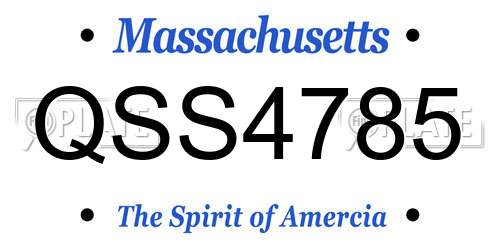 QSS4785 Massachusetts License Plate