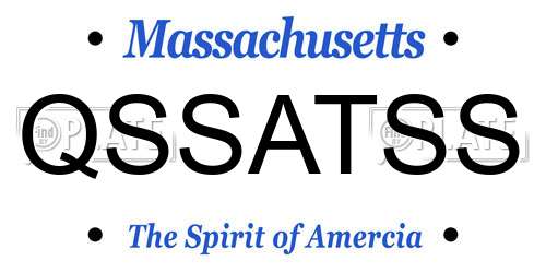 QSSATSS Massachusetts License Plate