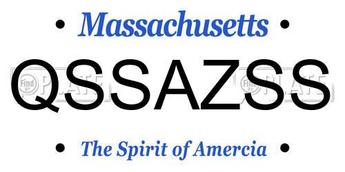QSSAZSS Massachusetts License Plate