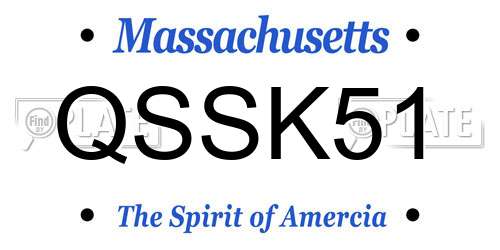 QSSK51 Massachusetts License Plate