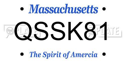 QSSK81 Massachusetts License Plate
