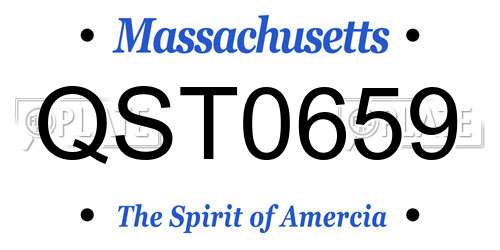 QST0659 Massachusetts License Plate