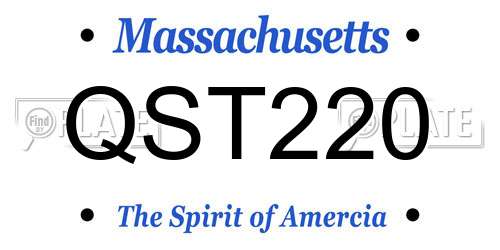 QST220 Massachusetts License Plate