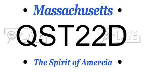QST22D Massachusetts License Plate