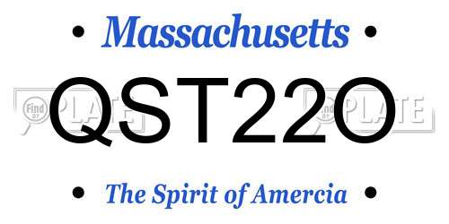 QST22O Massachusetts License Plate