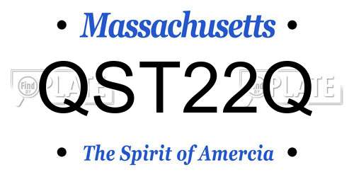 QST22Q Massachusetts License Plate