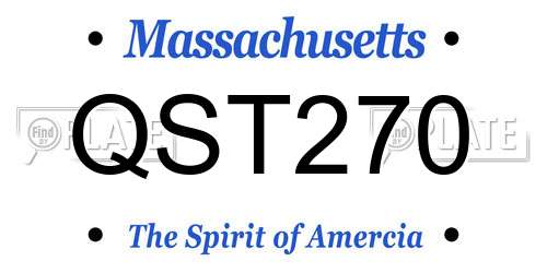 QST270 Massachusetts License Plate
