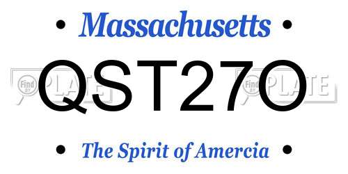 QST27O Massachusetts License Plate