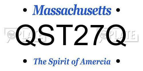 QST27Q Massachusetts License Plate