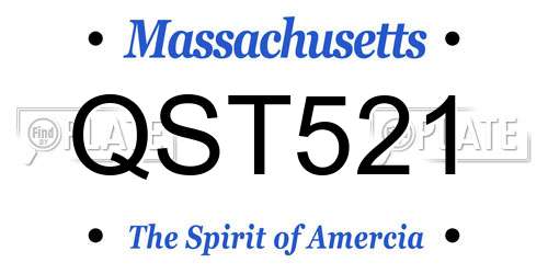 QST521 Massachusetts License Plate
