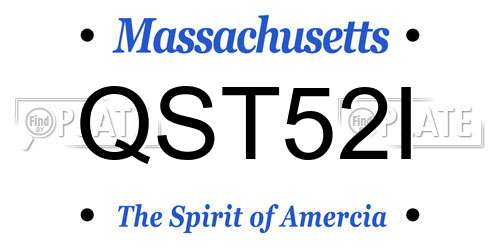 QST52I Massachusetts License Plate