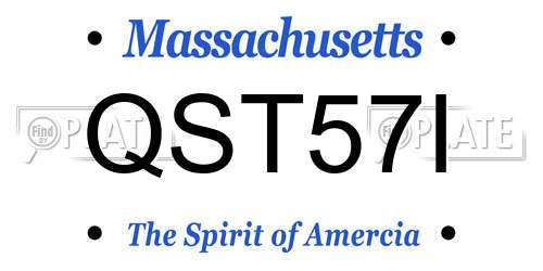 QST57I Massachusetts License Plate