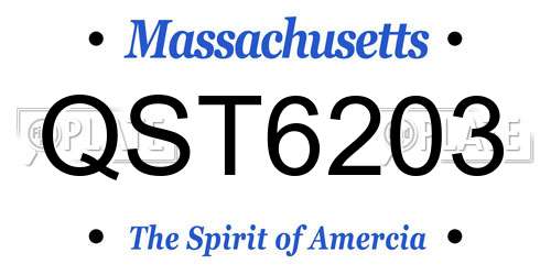 QST6203 Massachusetts License Plate