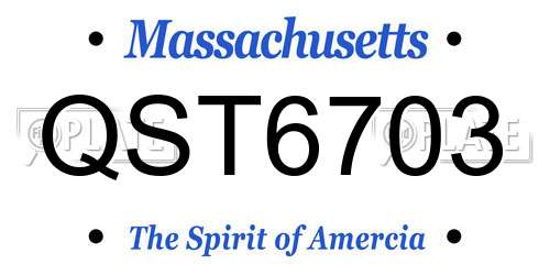 QST6703 Massachusetts License Plate