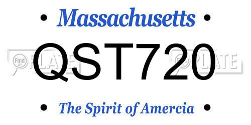 QST720 Massachusetts License Plate