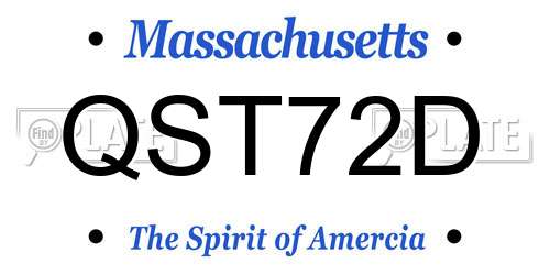QST72D Massachusetts License Plate
