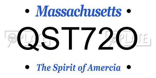 QST72O Massachusetts License Plate
