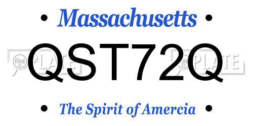 QST72Q Massachusetts License Plate