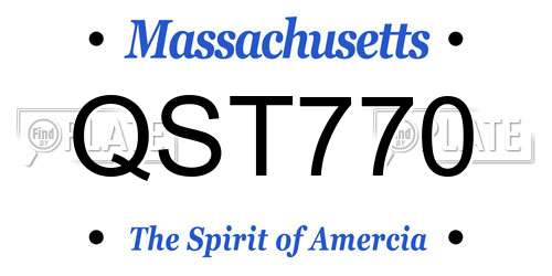QST770 Massachusetts License Plate
