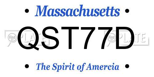 QST77D Massachusetts License Plate