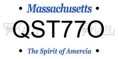 QST77O Massachusetts License Plate