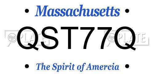 QST77Q Massachusetts License Plate