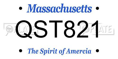 QST821 Massachusetts License Plate