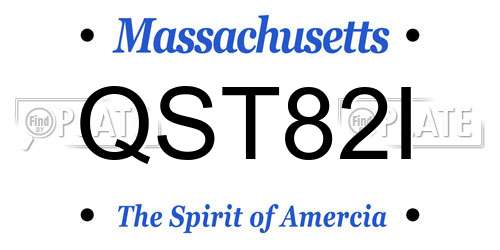 QST82I Massachusetts License Plate