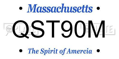 QST90M Massachusetts License Plate
