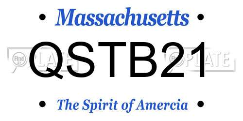 QSTB21 Massachusetts License Plate